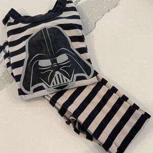 Hanna Andersson Black and Gray Striped Kids Pajama Set